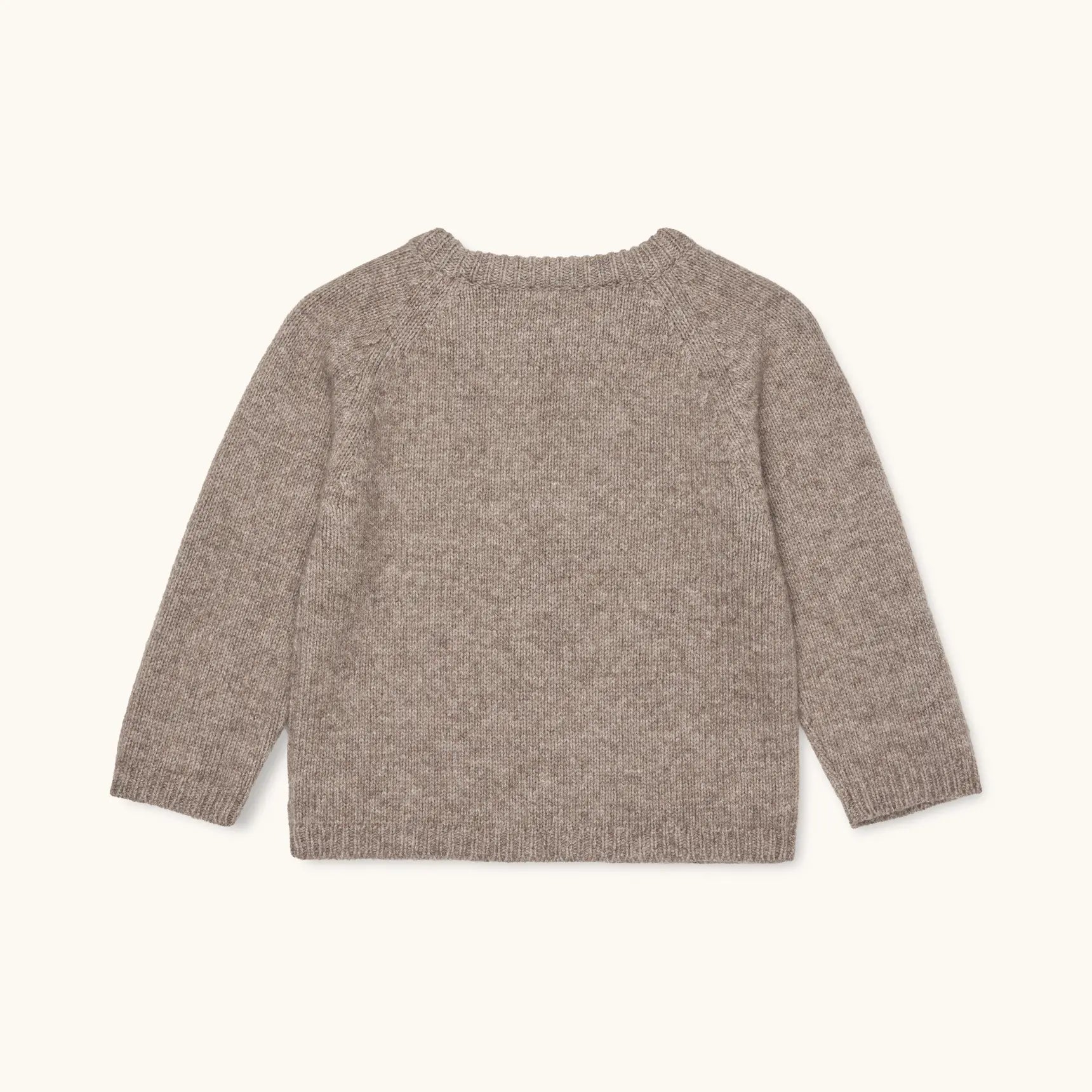 Lalaby ILY sweater for kids in a millet brown baby wool, yak and cashmere blend