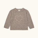 Lalaby ILY sweater for kids in a millet brown baby wool, yak and cashmere blend