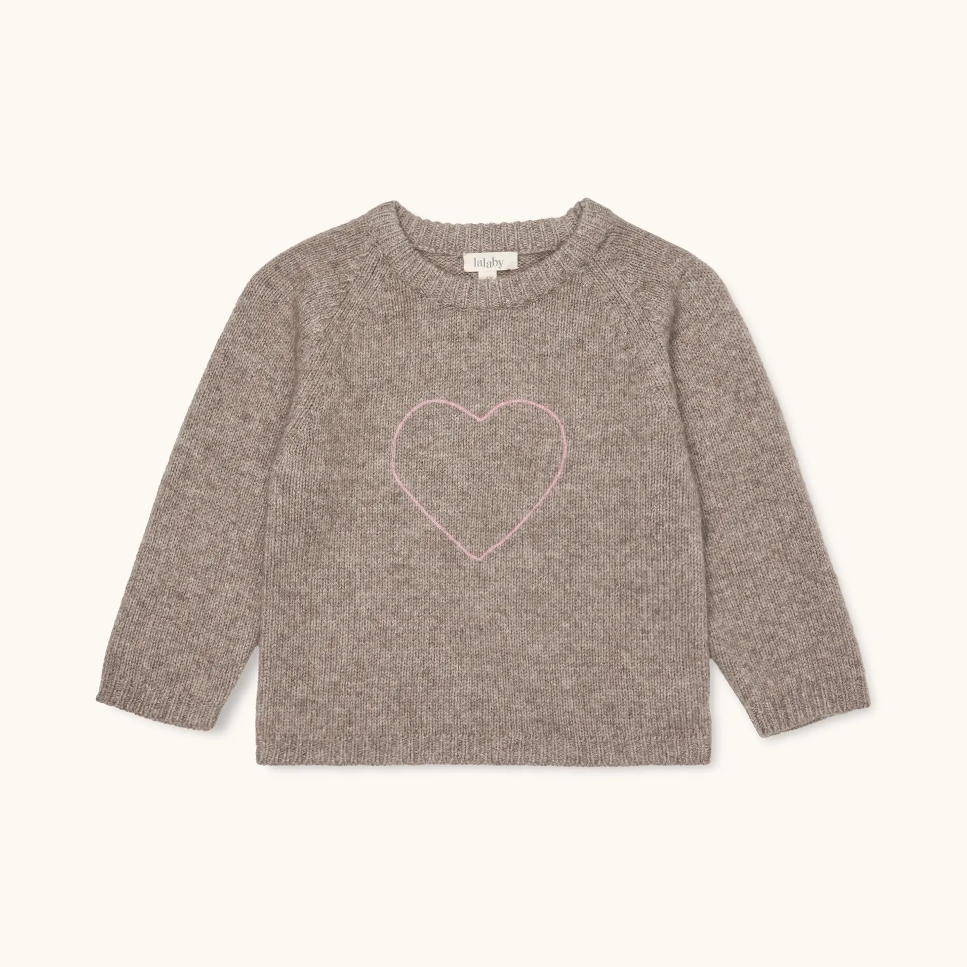 Lalaby ILY sweater for kids in a millet brown baby wool, yak and cashmere blend