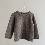 Lalaby ILY sweater for kids in a millet brown baby wool, yak and cashmere blend