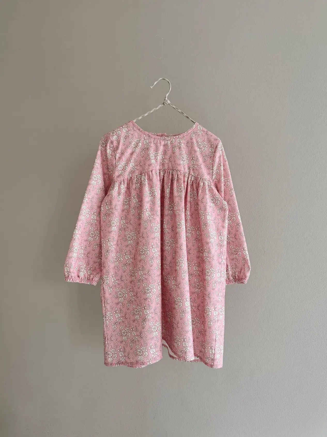 Lalaby Ines dress for kids in pink flower liberty cotton corduroy 