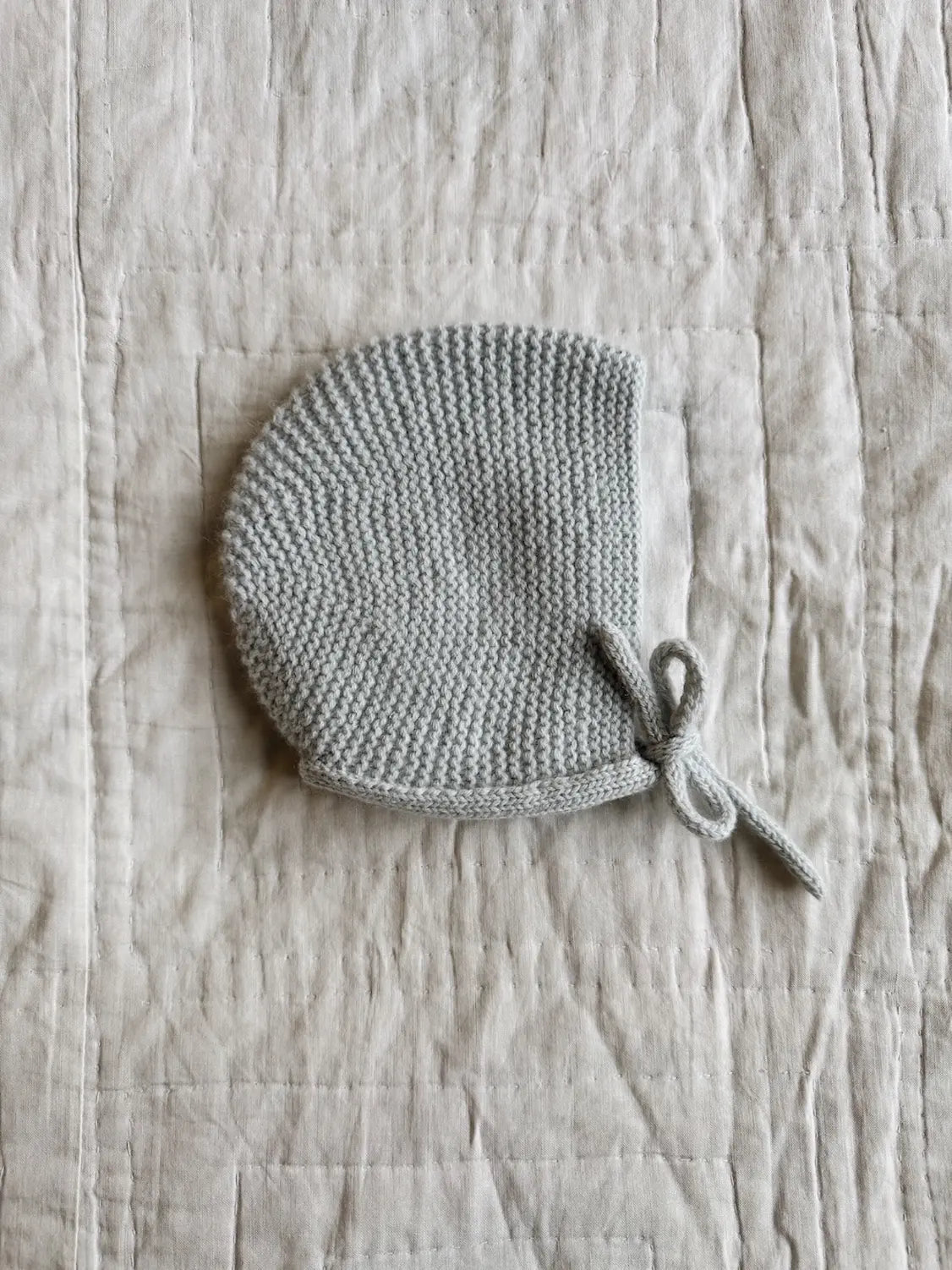 Lalaby knitted Ivy bonnet for babies in bluey light blue cashmere