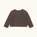 Lalaby Kuro cardigan for babies in chocolate brown merino wool