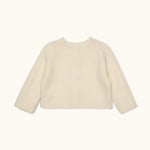 Lalaby Kuro cardigan for babies in natural white merino wool