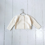 Lalaby Kuro cardigan for babies in natural white merino wool