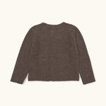 Lalaby Kuro cardigan for kids in chocolate brown merino wool