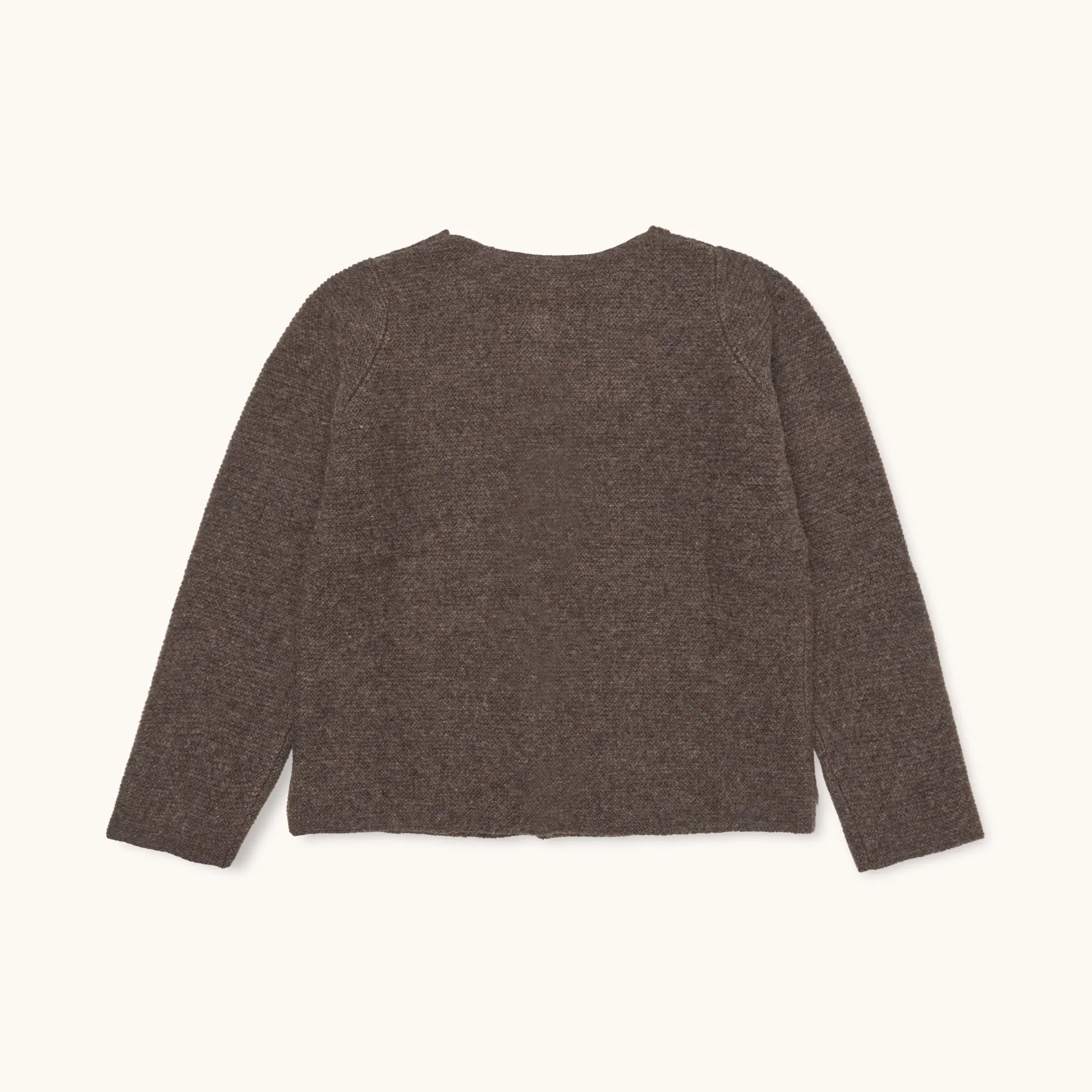 Lalaby Kuro cardigan for kids in chocolate brown merino wool