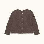 Lalaby Kuro cardigan for kids in chocolate brown merino wool