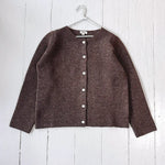 Lalaby Kuro cardigan for kids in chocolate brown merino wool