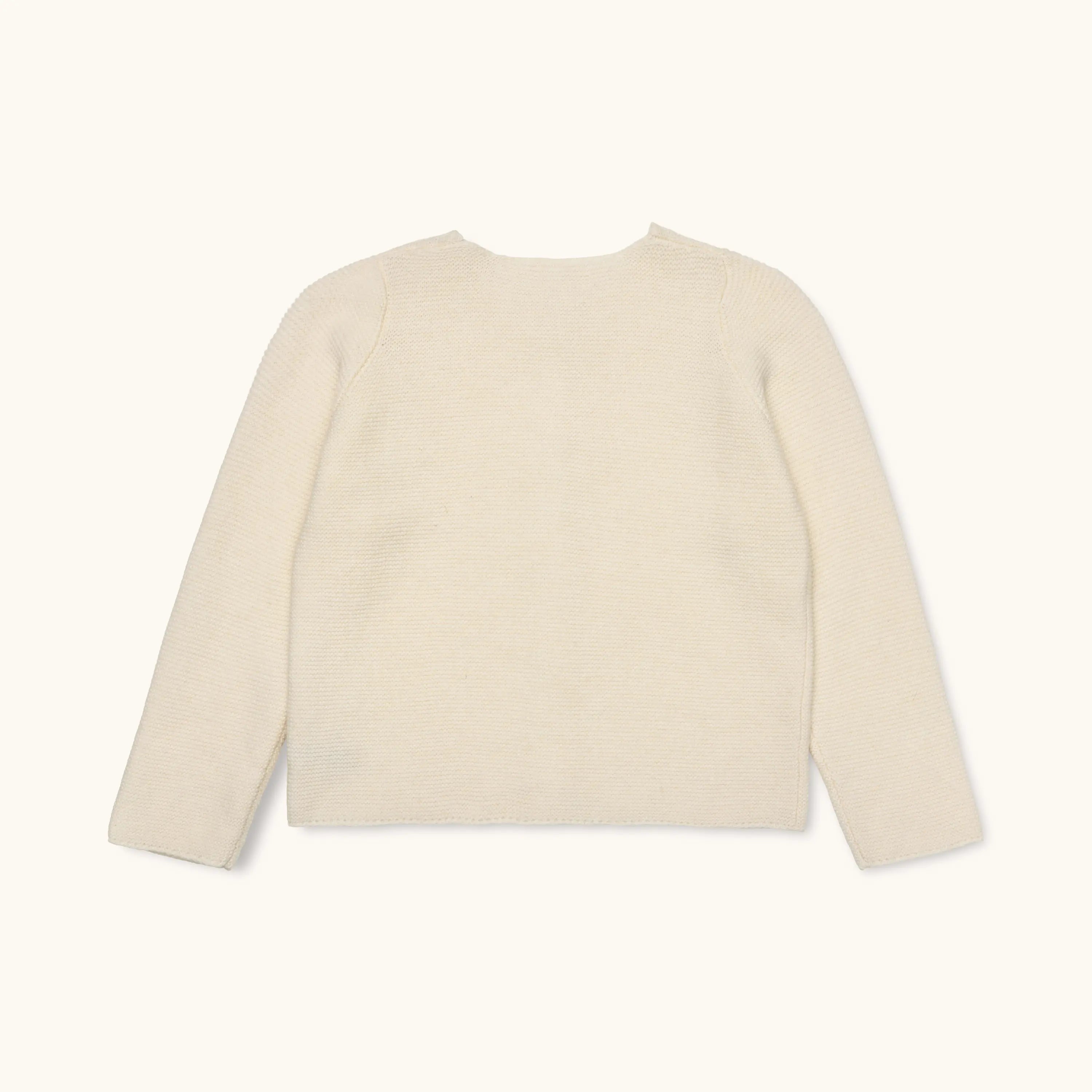 Lalaby Kuro cardigan for kids in natural white merino wool