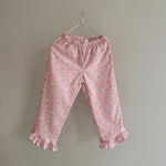 Lalaby Lotte pants for kids in pink flower liberty cotton corduroy 