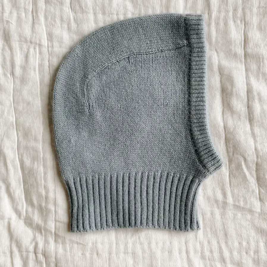 Lalaby Mio balaclava for babies and kids in dove blue cashmere