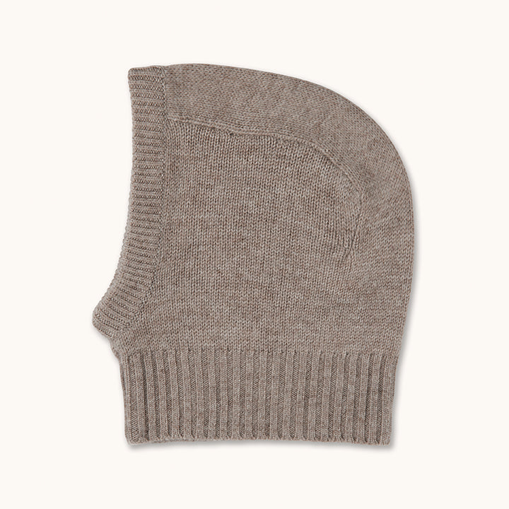 Lalaby Mio balaclava for babies and kids in toast brown cashmere