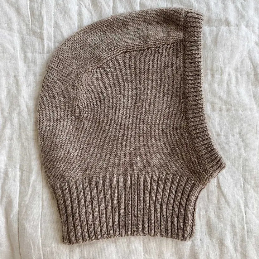 Lalaby Mio balaclava for babies and kids in toast brown cashmere