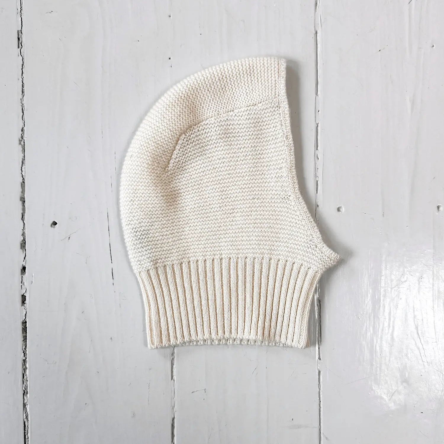 Lalaby Mumi balaclava for babies and kids in natural white merino wool