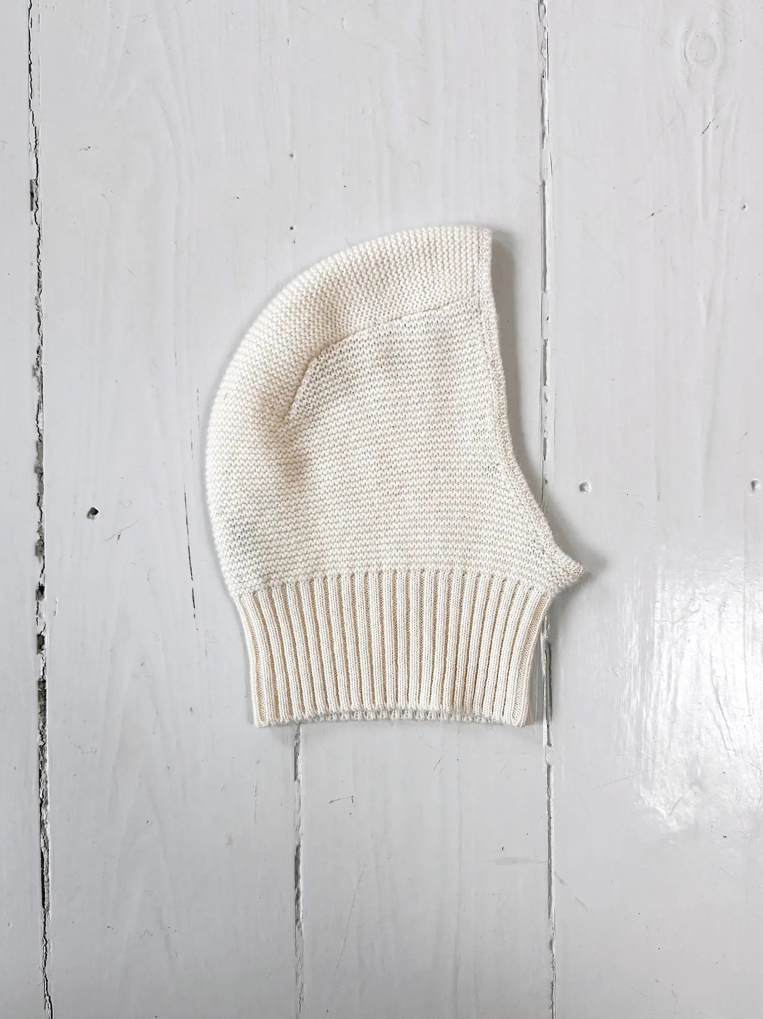 Lalaby Mumi balaclava for babies and kids in natural white merino wool