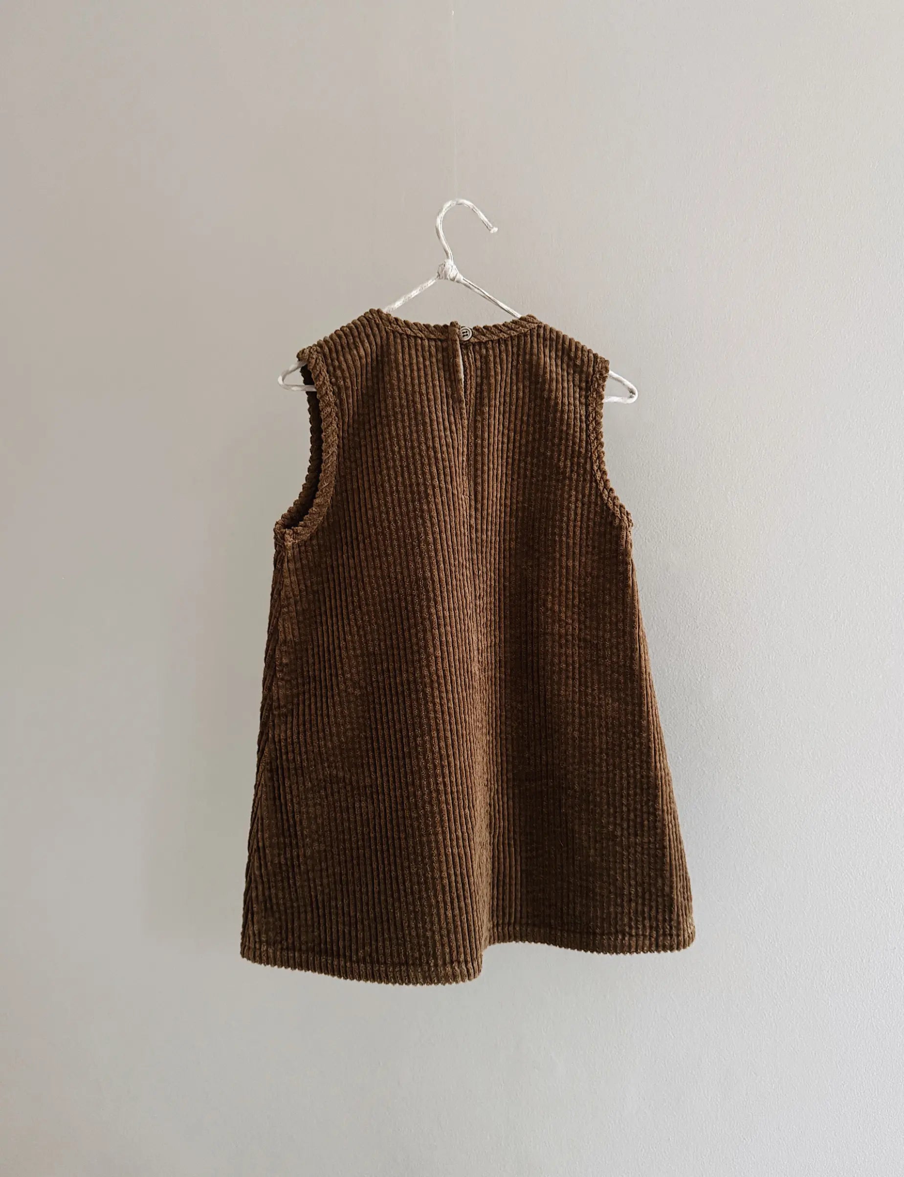 Lalaby Mumle dress for kids in cookie brown organic cotton mega cord