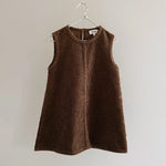 Lalaby Mumle dress for kids in cookie brown organic cotton mega cord
