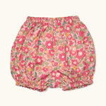 Lalaby Nelly bloomers for babies in berry betsy pink liberty organic cotton