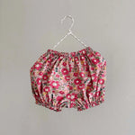 Lalaby Nelly bloomers for babies in berry betsy pink liberty organic cotton