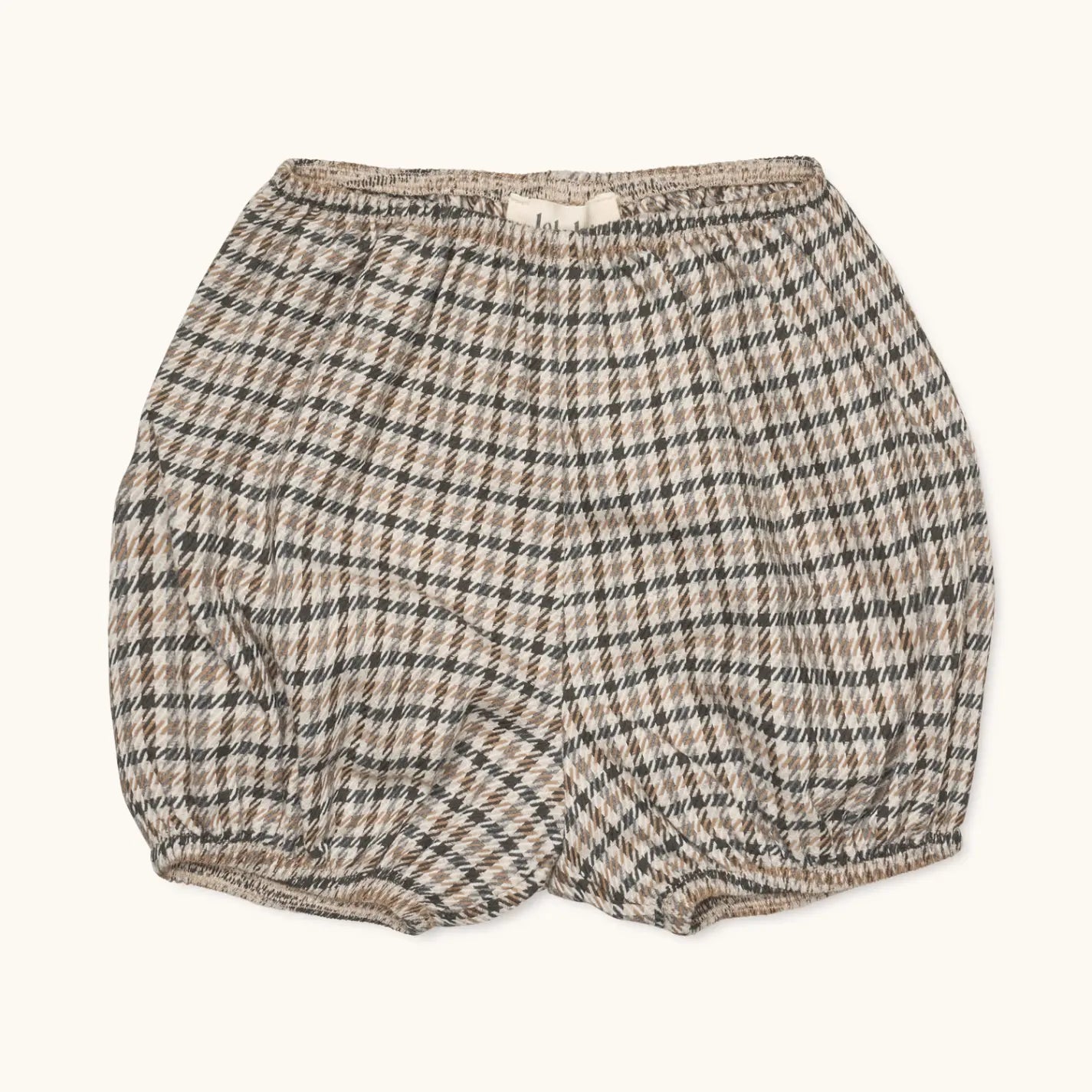 Lalaby Nelly bloomers for babies in tweedy check organic cotton