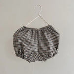 Lalaby Nelly bloomers for babies in tweedy check organic cotton
