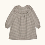 Lalaby Noey dress for kids in tweedy check organic cotton