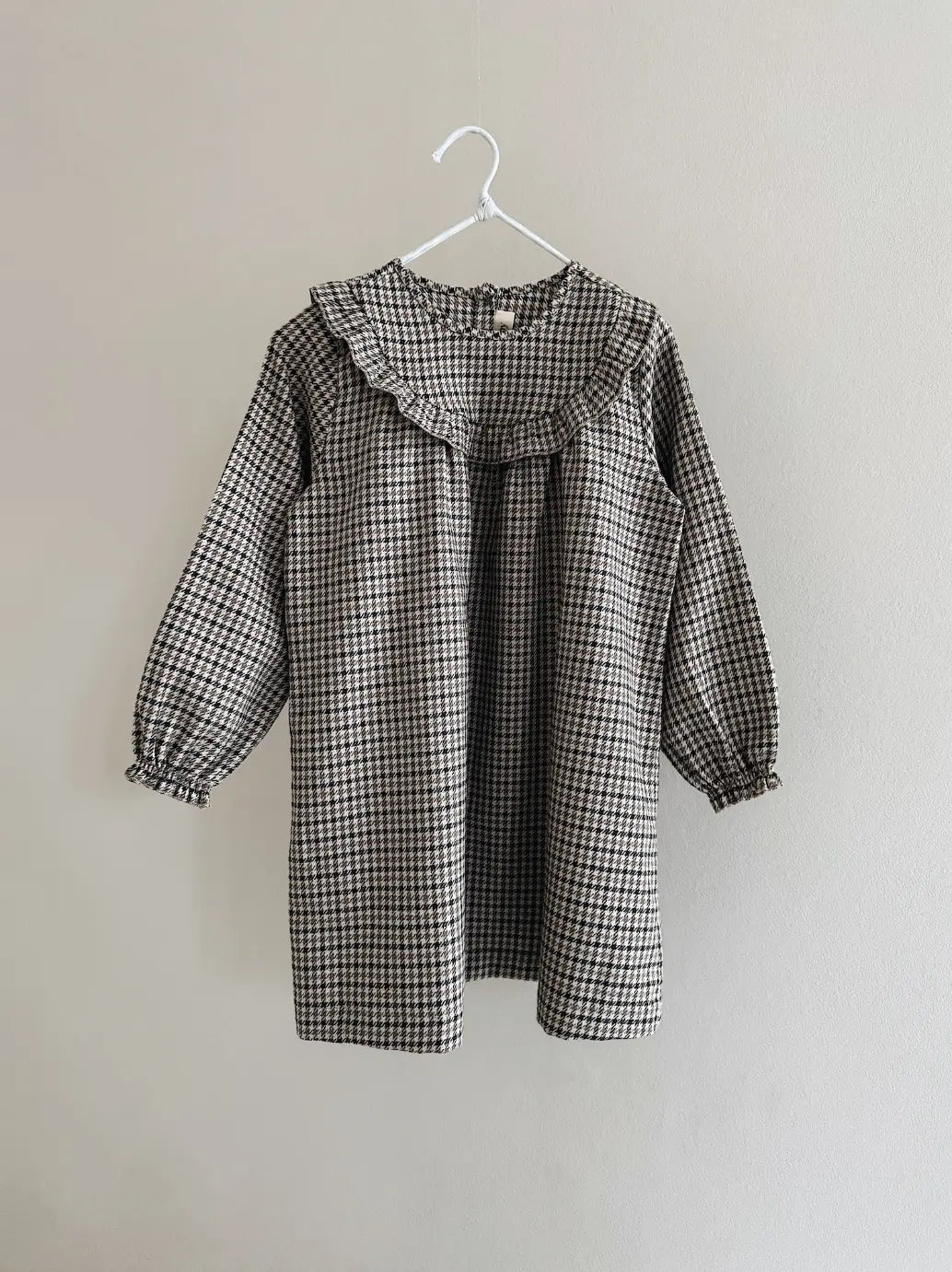 Lalaby Noey dress for kids in tweedy check organic cotton