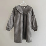 Lalaby Noey dress for kids in tweedy check organic cotton