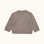 Lalaby Nomi cardigan for babies in a millet brown baby wool, yak and cashmere blend