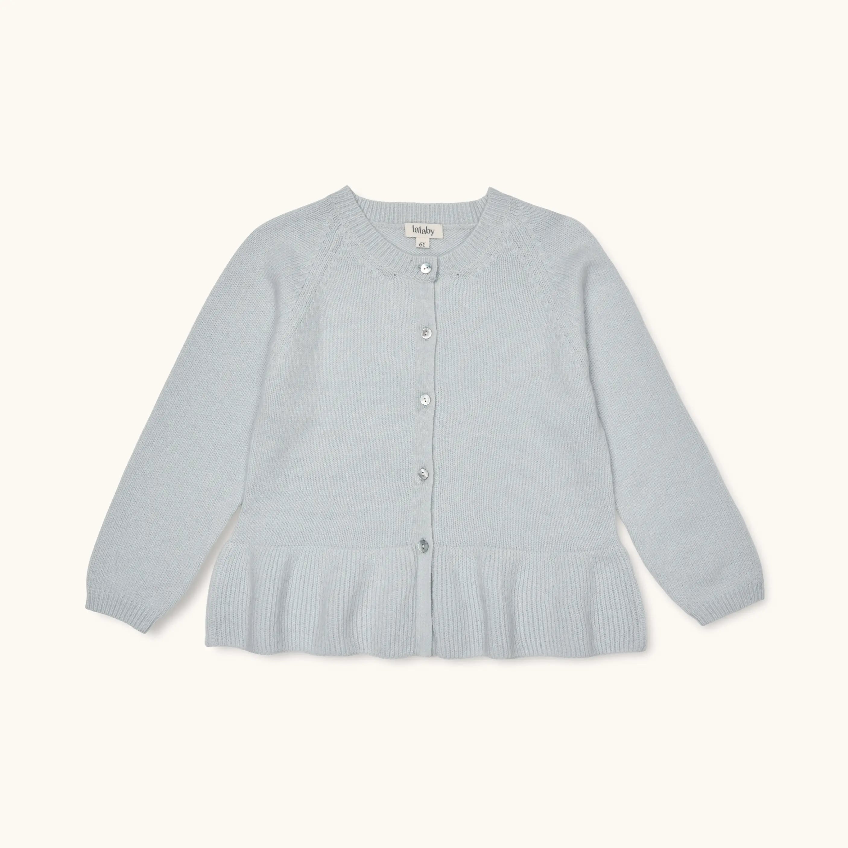 Lalaby Oda cardigan for kids in bluey light blue cashmere