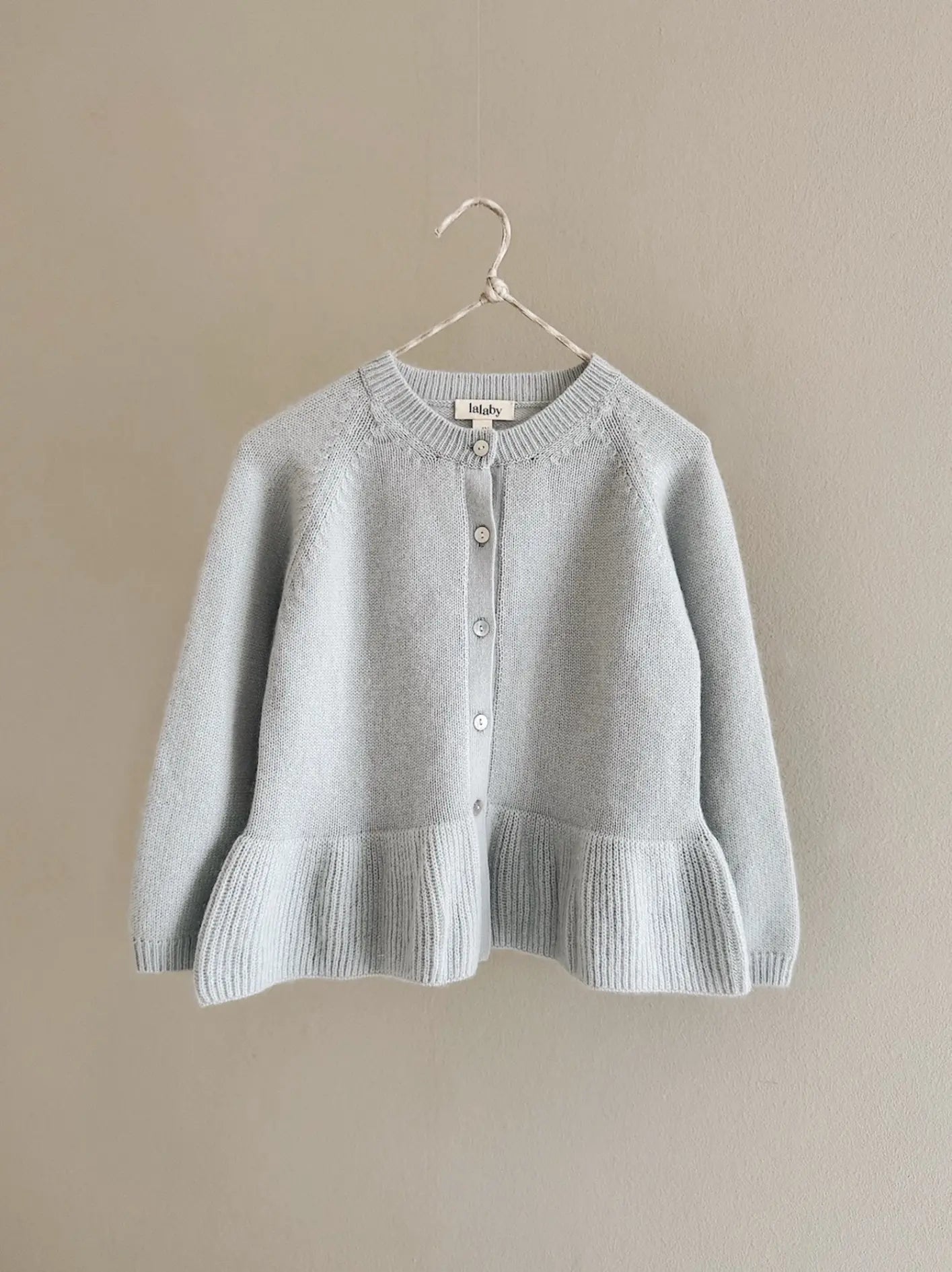 Lalaby Oda cardigan for kids in bluey light blue cashmere