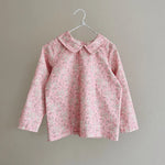 Lalaby Oya kids top in pink flower liberty cotton corduroy
