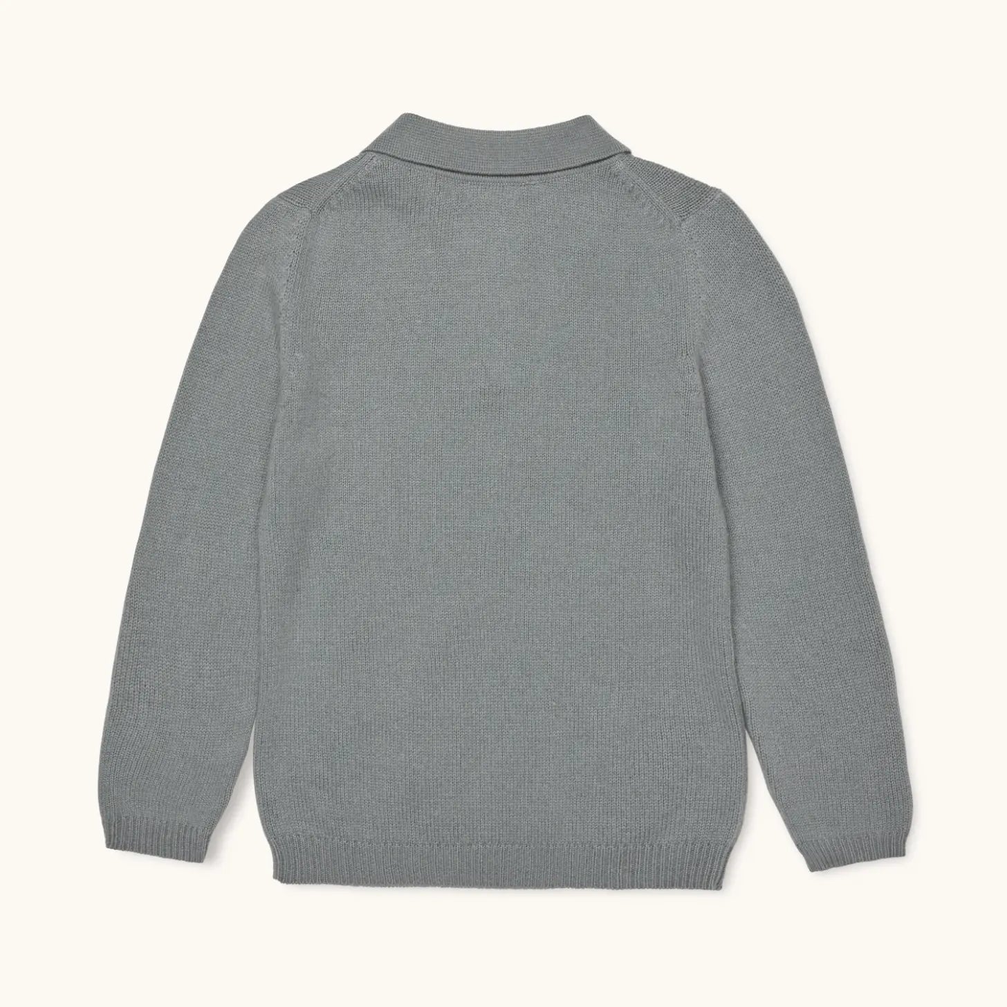 Lalaby knitted Pauli polo for kids in dove blue cashmere