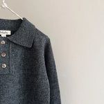 Lalaby Pauli polo for kids in storm grey cashmere