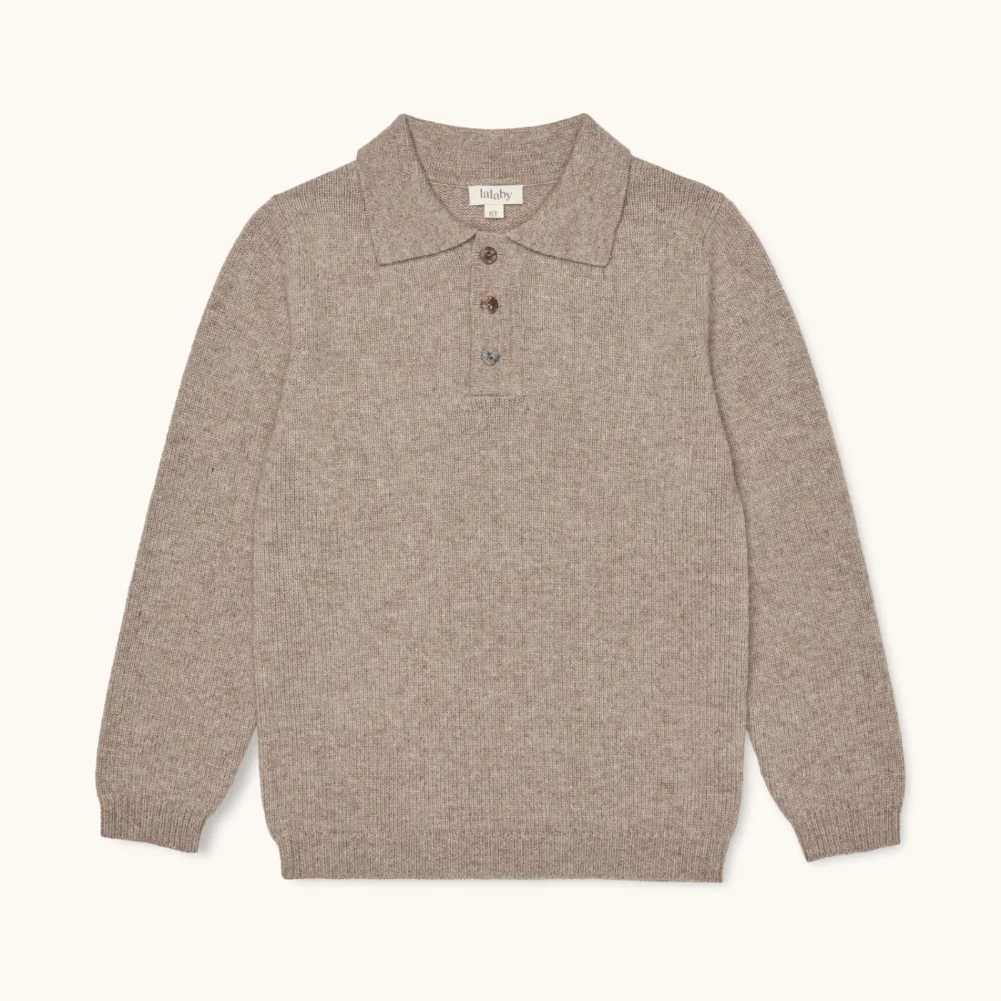 Lalaby Pauli polo for kids in toast brown cashmere