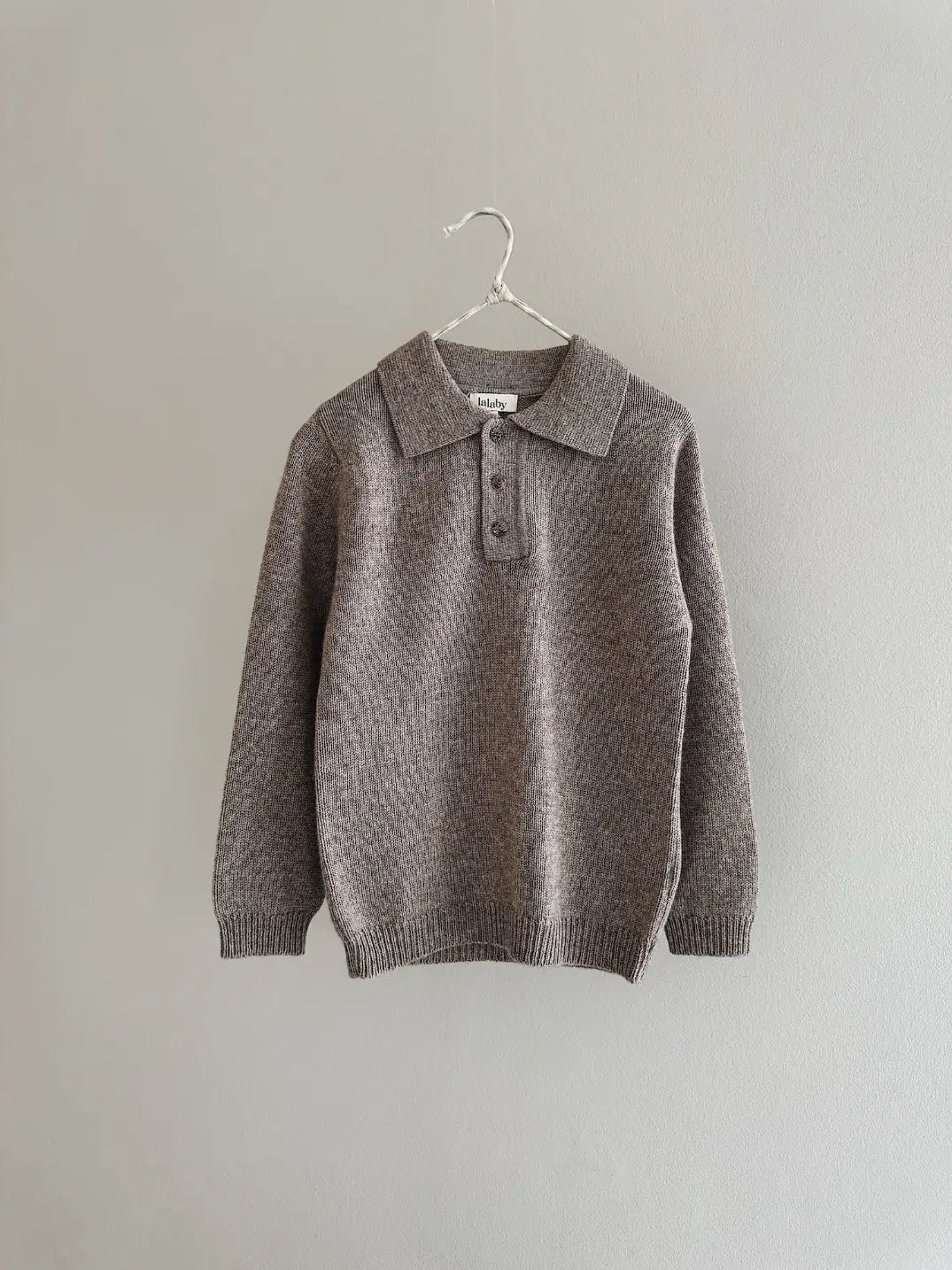 Lalaby Pauli polo for kids in toast brown cashmere