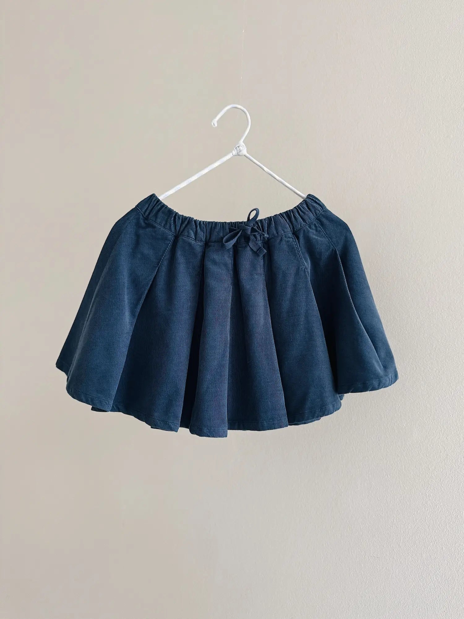 Lalaby Petra skirt for kids in whale blue cotton baby cord
