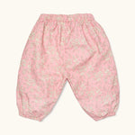 Lalaby Pixi pants for babies in pink flower liberty cotton corduroy