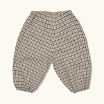 Lalaby Pixi pants for babies in tweedy check organic cotton