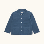 Lalaby Sam kids overshirt in whale blue cotton baby cord