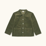 Lalaby Samson kids overshirt in forest green organic cotton mega cord