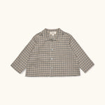 Lalaby Saxo baby shirt in tweedy check organic cotton