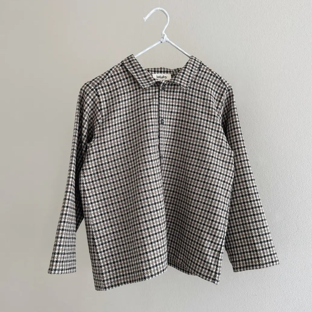 Lalaby Saxo kids shirt in tweedy check organic cotton