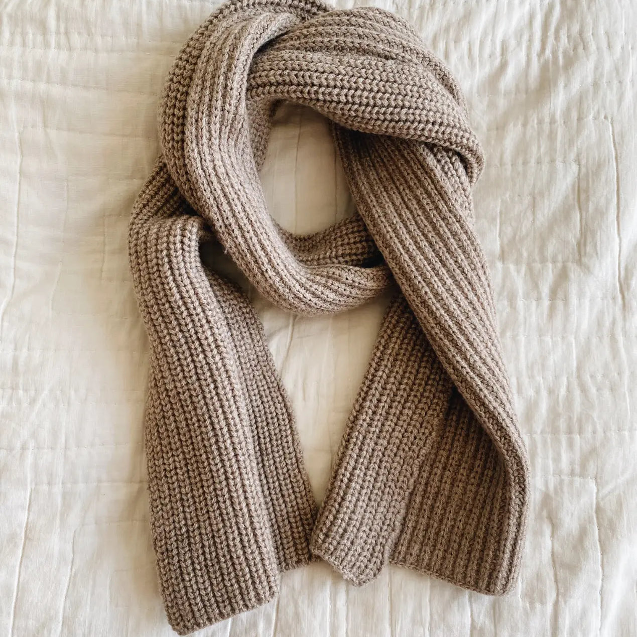 Lalaby Seal scarf for kids and adults in toast brown cashmere
