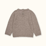 Lalaby Sister sweater for kids in a millet brown baby wool, yak and cashmere blend