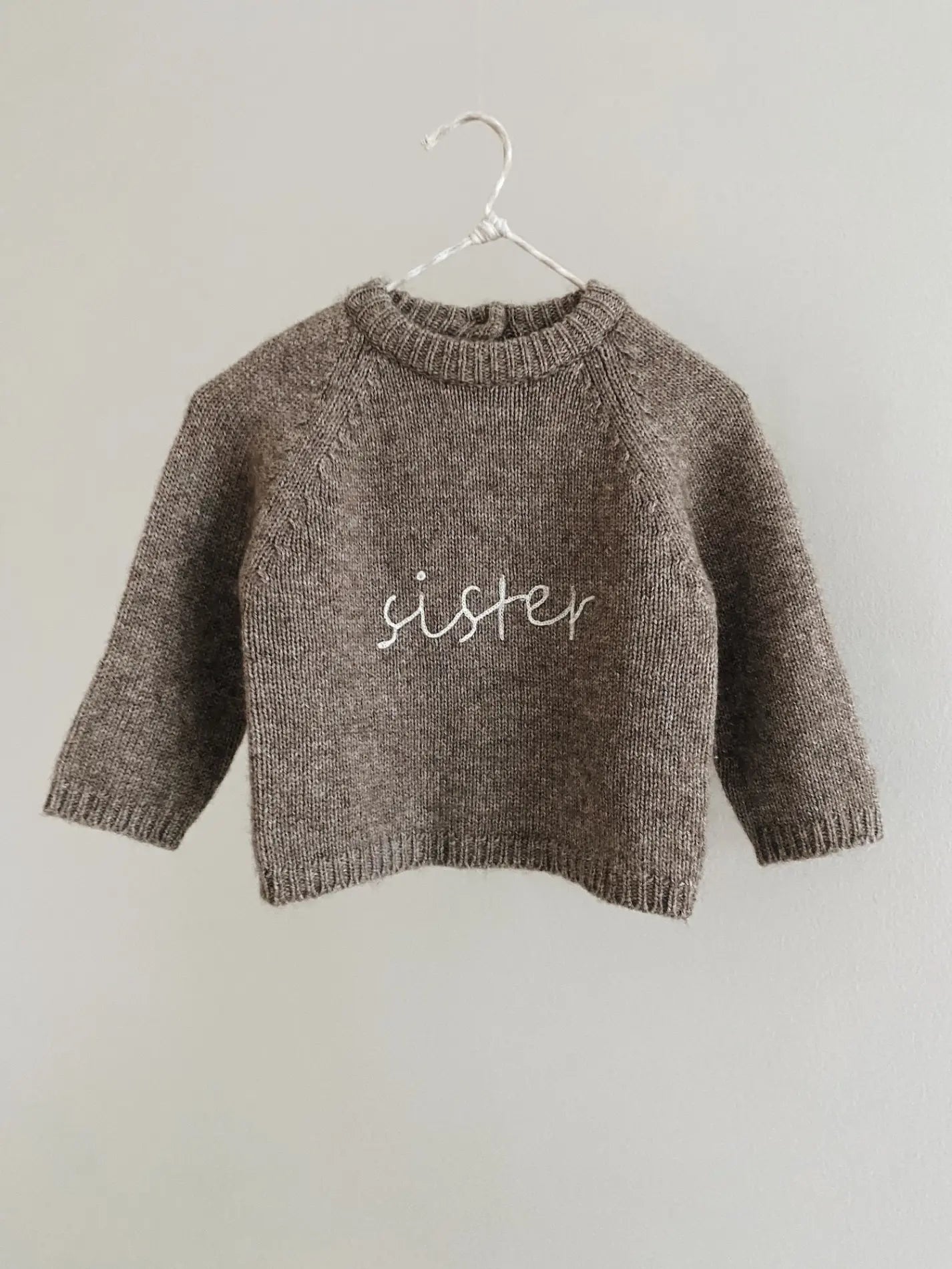 Lalaby Sister sweater for kids in a millet brown baby wool, yak and cashmere blend