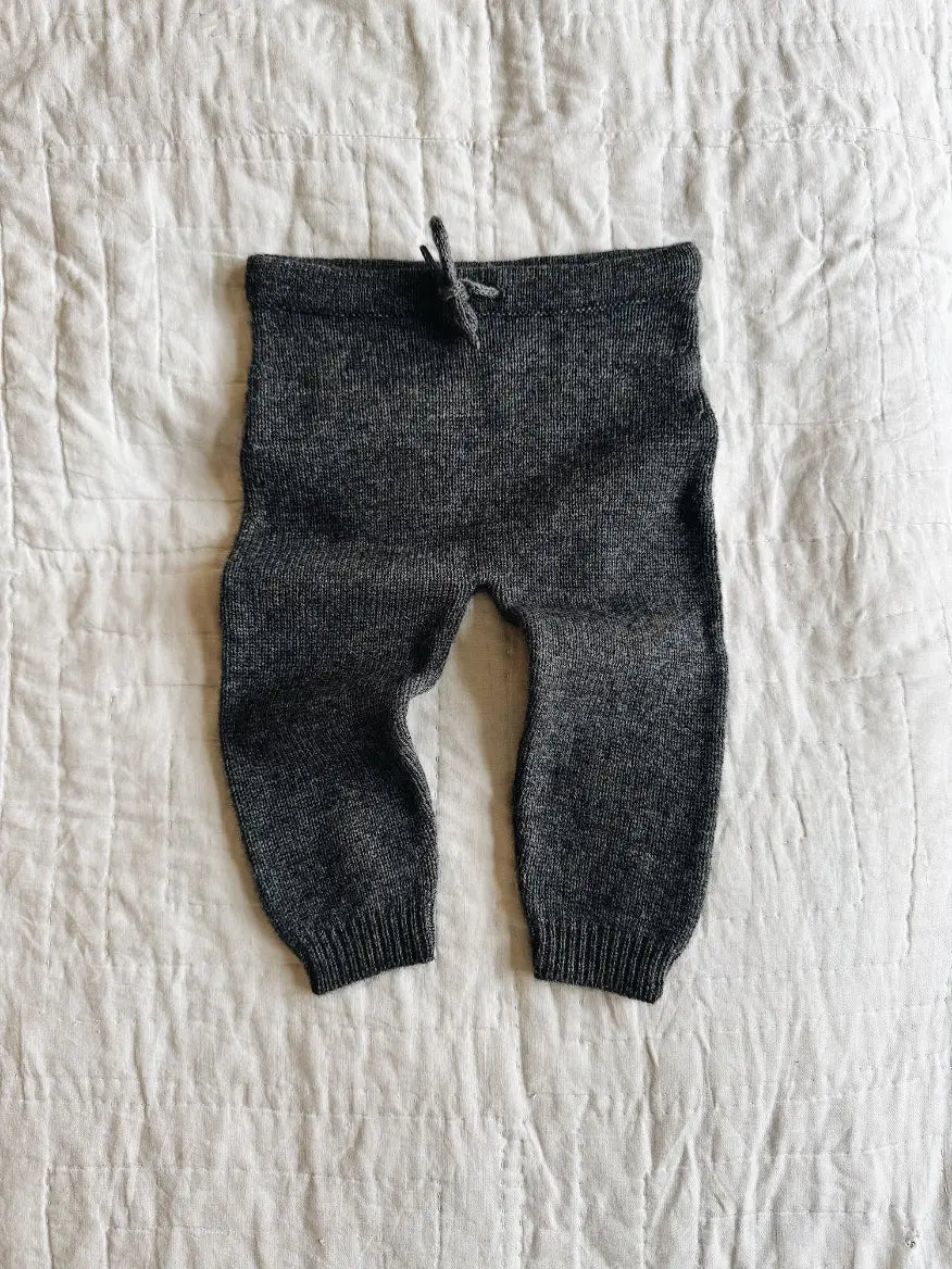 Lalaby Stormy pants for babies in storm grey cashmere