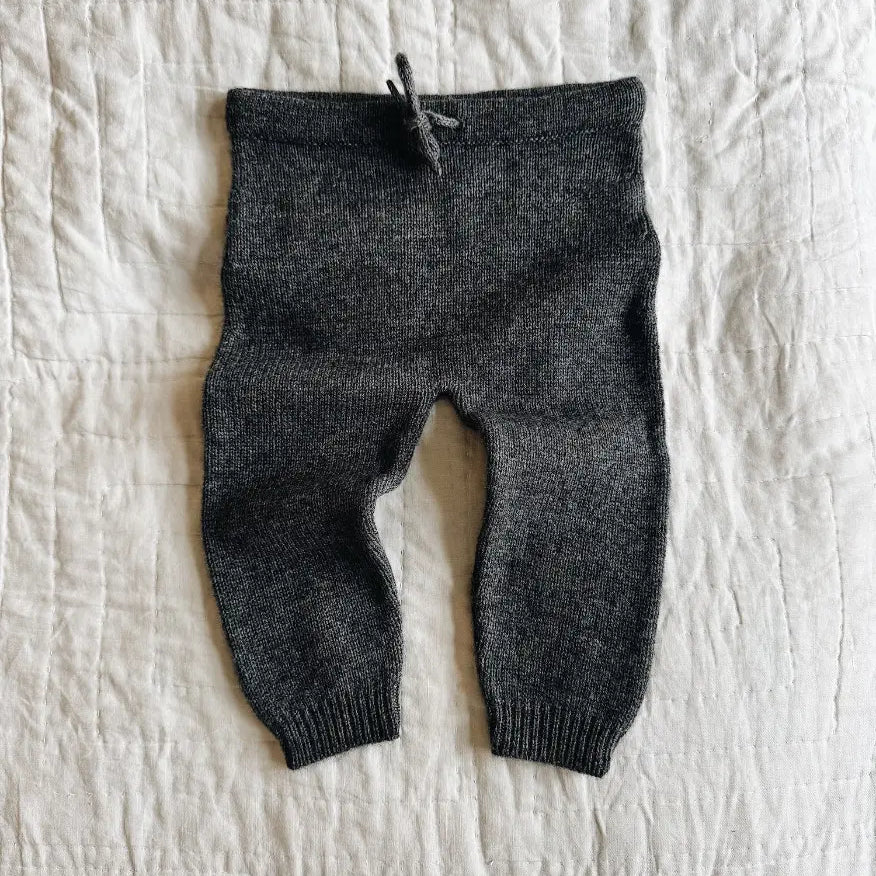 Lalaby Stormy pants for babies in storm grey cashmere
