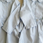 Lalaby summer pj set and nightgown in sky blue color for kids, made from organic cotton